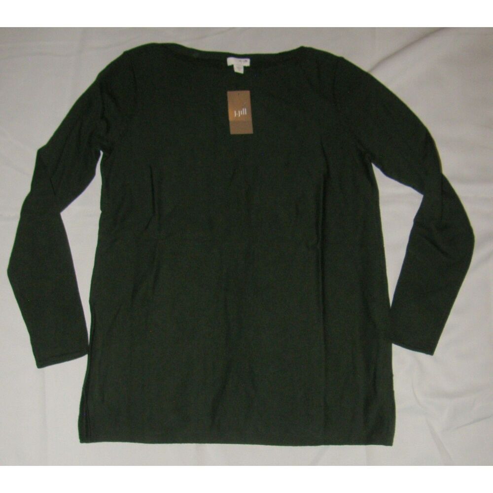NEW Dark Green Sz XS Casual or Dress Stretchy Lightweight Tunic Sweater J JILL